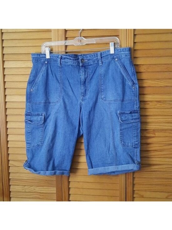 Bandolino Pants - Bandolino Samantha Cuffed Cargo Jean Shorts Size 14